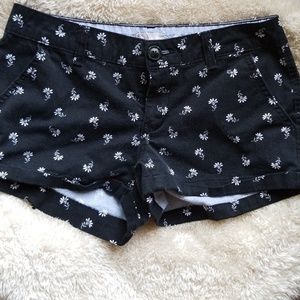 Black pattern shorts